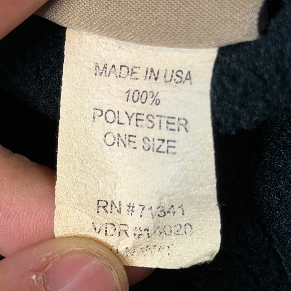 LL Bean Vintage Fleece Beanie Hat Hunter Green Made in USA One Size Vintage - Picture 5 of 5